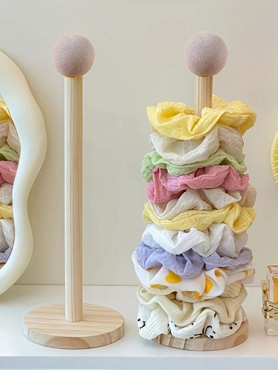 Wooden Hair Accessory Organizer - Multi-Tier Display Rack For Headbands, Hair Clips And Claw Clips, Offers Soft And Neutral Color Options, Multipurpose Stand | Decorative Functional | High-Quality Craftsmanship, Gifts For Hairstylists, Jewelry Tower