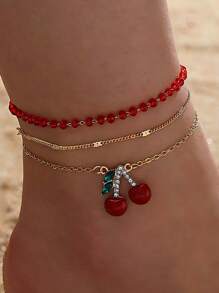 Cherry Anklet 3 Pieces