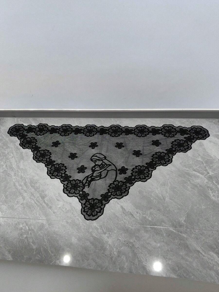 1 pezzo di pizzo nero di dimensioni 128cm*65cm, accessorio per abbigliamento, decorazione per cappelli, paralumi, tovaglie, vestiti, gonne