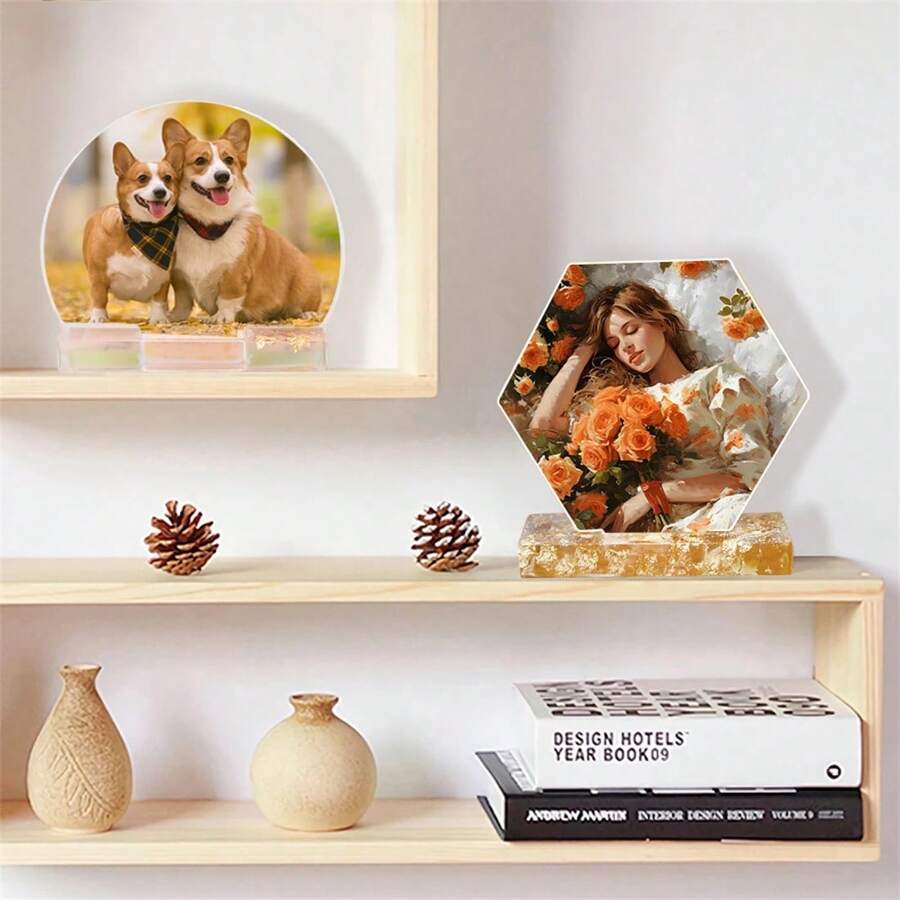 2pcs Photo Display Resin Molds Photo Frame Mold Heart Rectangle Shape Silicone Picture Mold DIY Personalized Photo Silicone Tool For Crafts Table Home Decor Making Souvenir Handmade Crafts