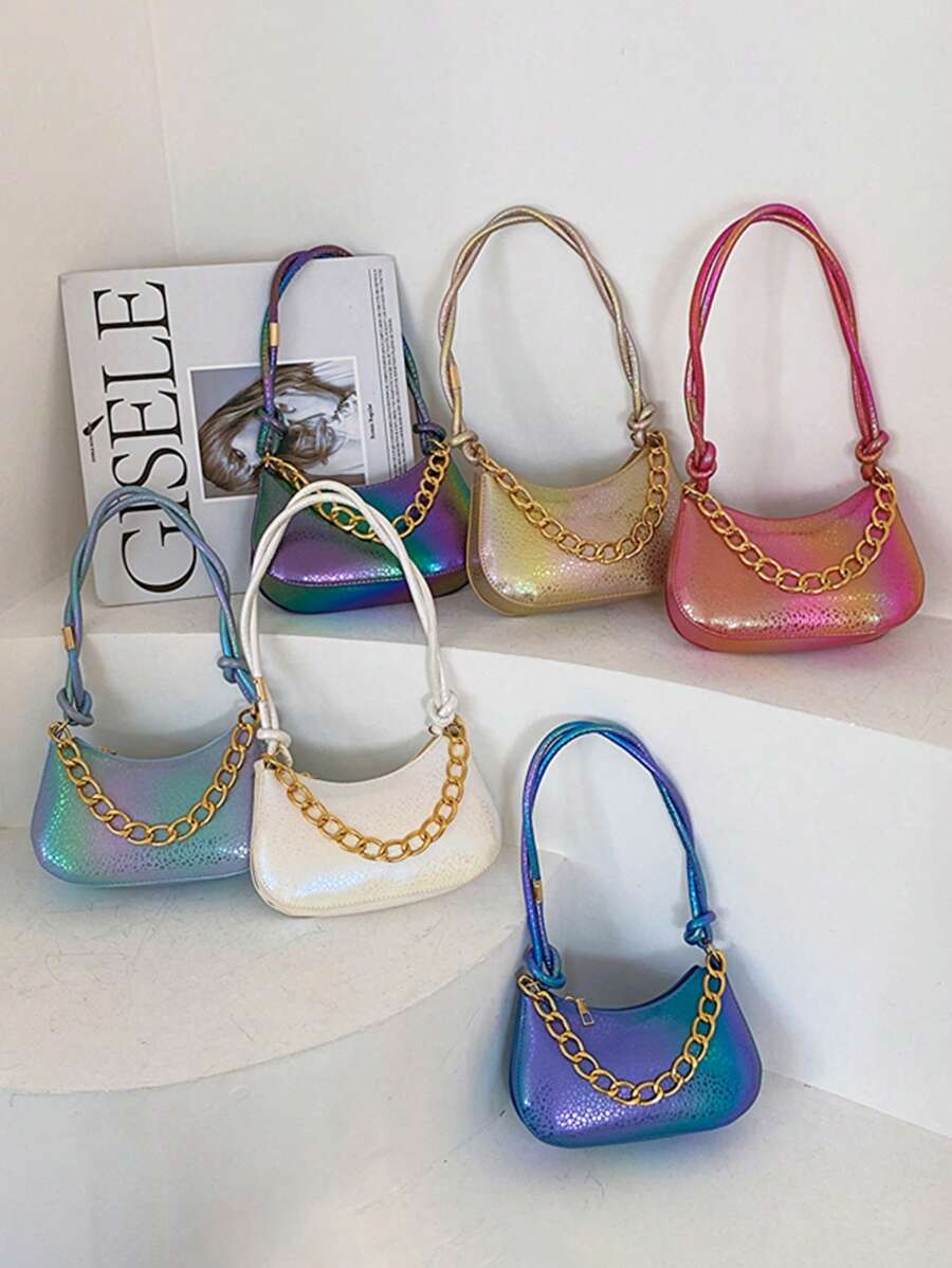 1 pièce de sac à bandoulière tisser PU coloré pour filles, avec fermeture éclair. Sac bandoulière/porté croisé à la mode et polyvalent, convient pour le shopping quotidien, le rouge à lèvres, le téléphone portable