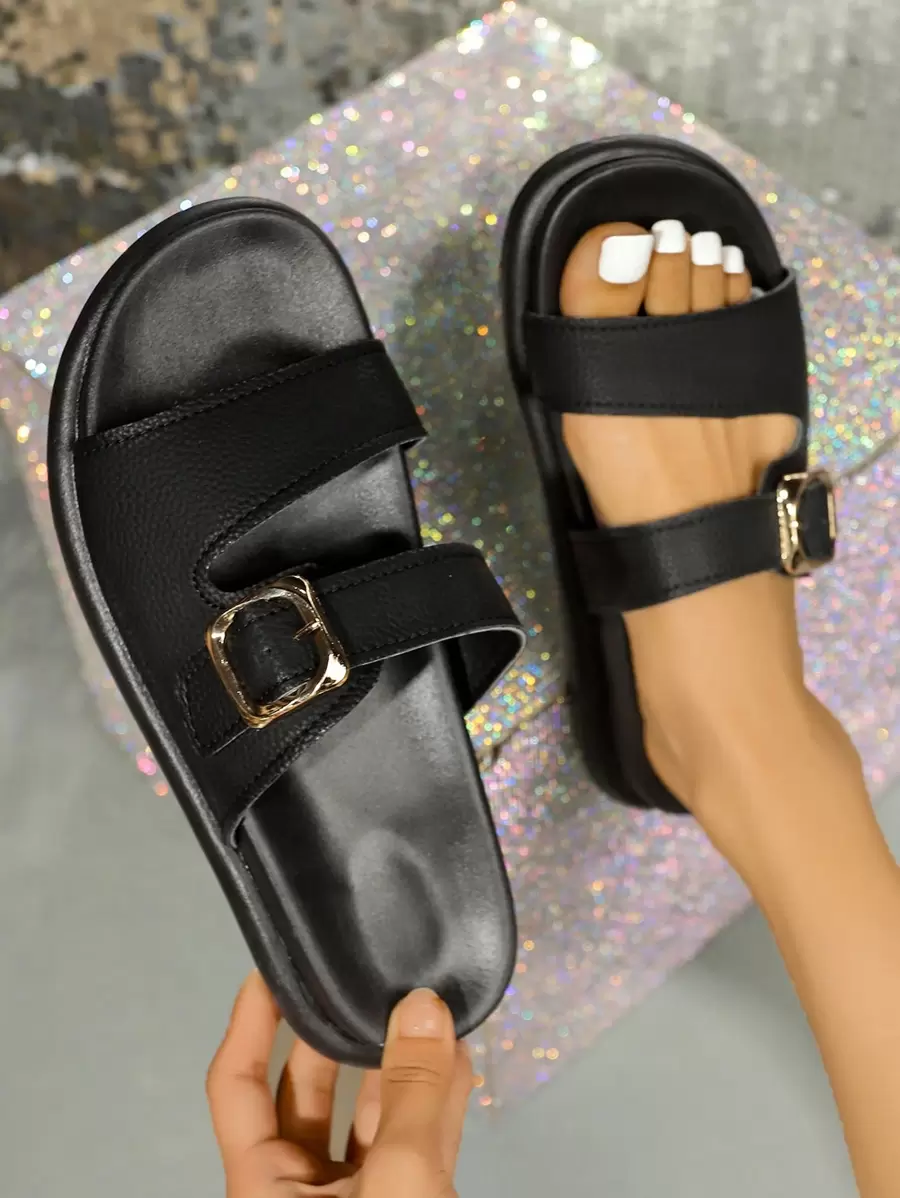 Women's Thick Sole Fashion Slip-On Sandals, 2025 New Summer Outdoor Soft Bottom Beach Slippers