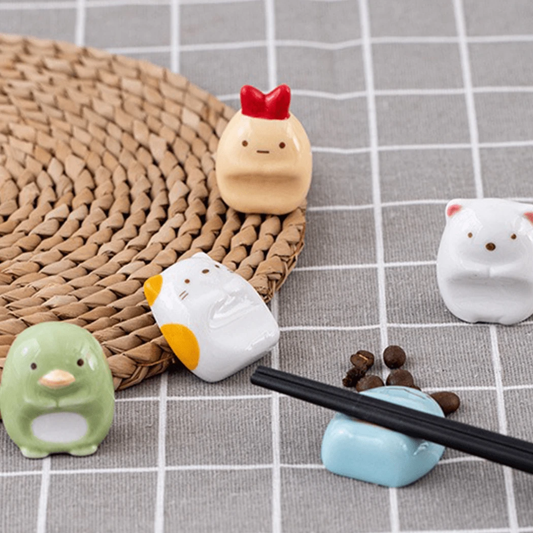 5 Pieces Of Cartoon Animal Chopstick Holders-Desktop Decorations, Home Decorations, Moving Gifts, Holiday Gifts
