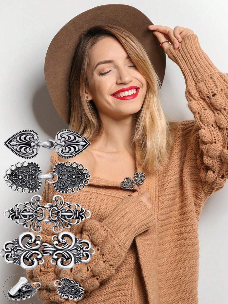 1/4 piezas de broche de alfiler vintage para ropa - capa, capa, cardigan retro, chal, cuello de camisa vestido