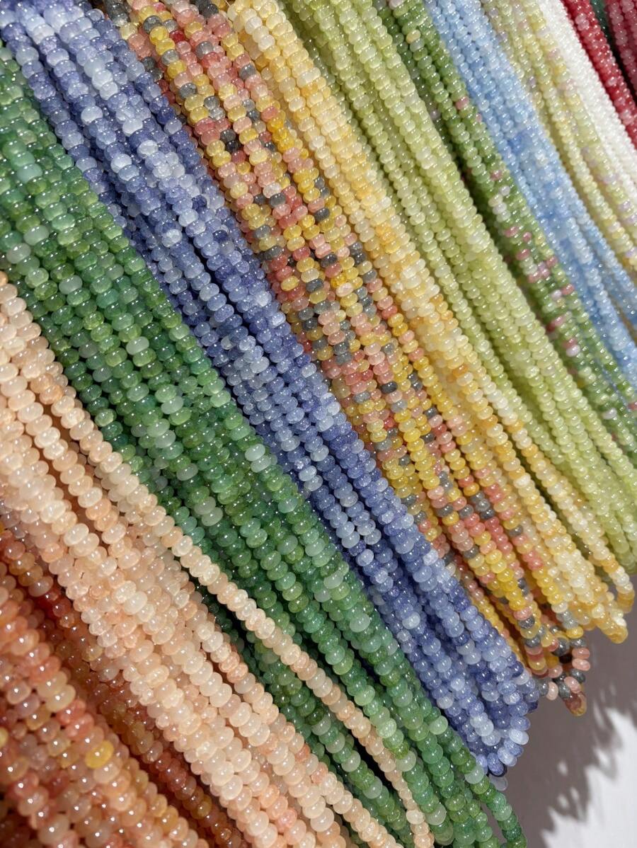 50/100pcs 5mm X 8mm Imitation Jade, Agate, Abacus Beads, Loose Beads, Wheel Beads, Spacer Beads For DIY Jewelry Making, Bracelets, Keychains, Necklaces, Crafts Decoration, Colorful Beads Material To Inspire Your Creative Designs