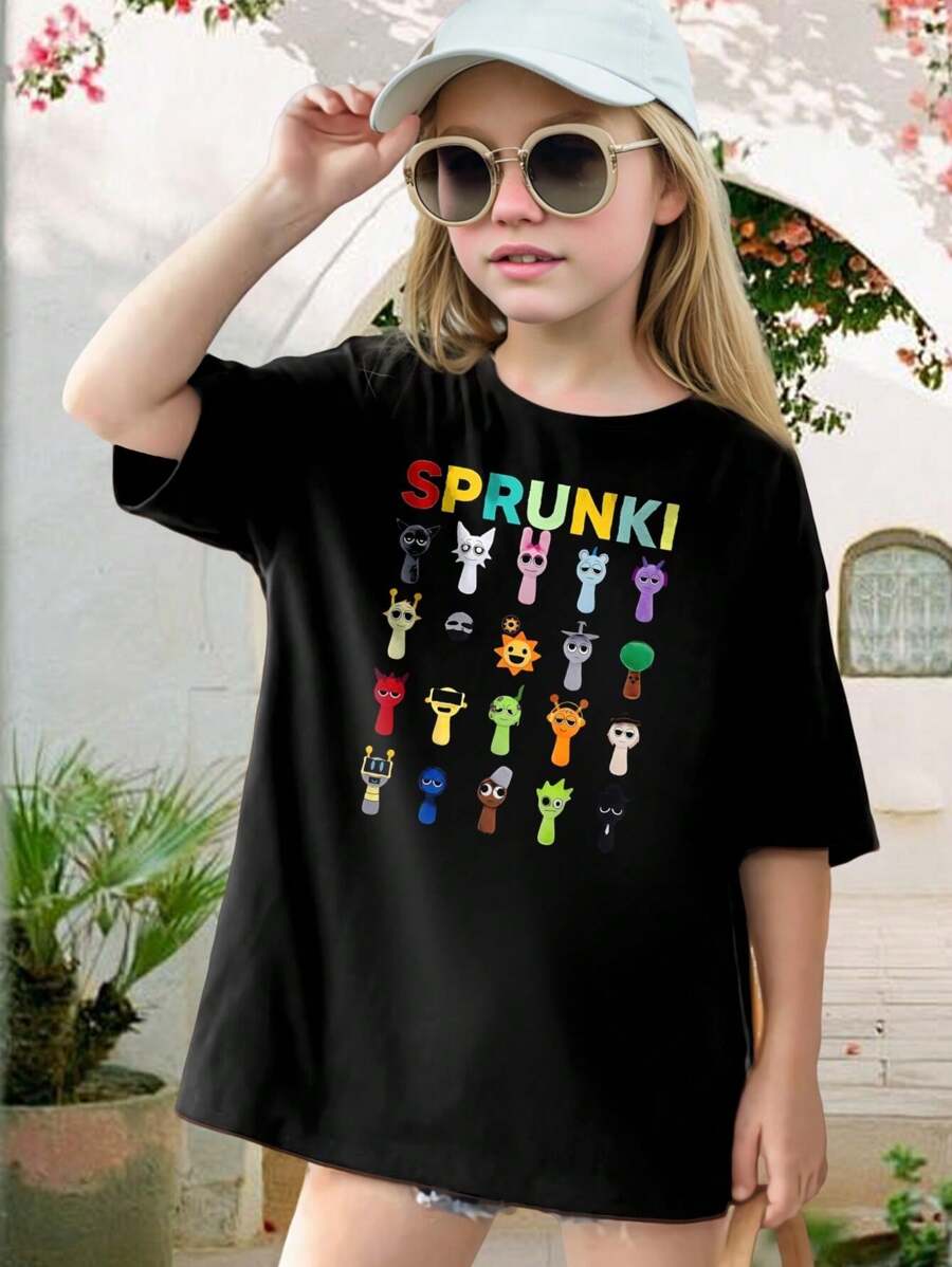 Sprunki Cartoon T-Shirt - Funny Graphic Tee For Men Women Kids - Soft Cotton Unique Gift Unisex Casual Top Youth Tee