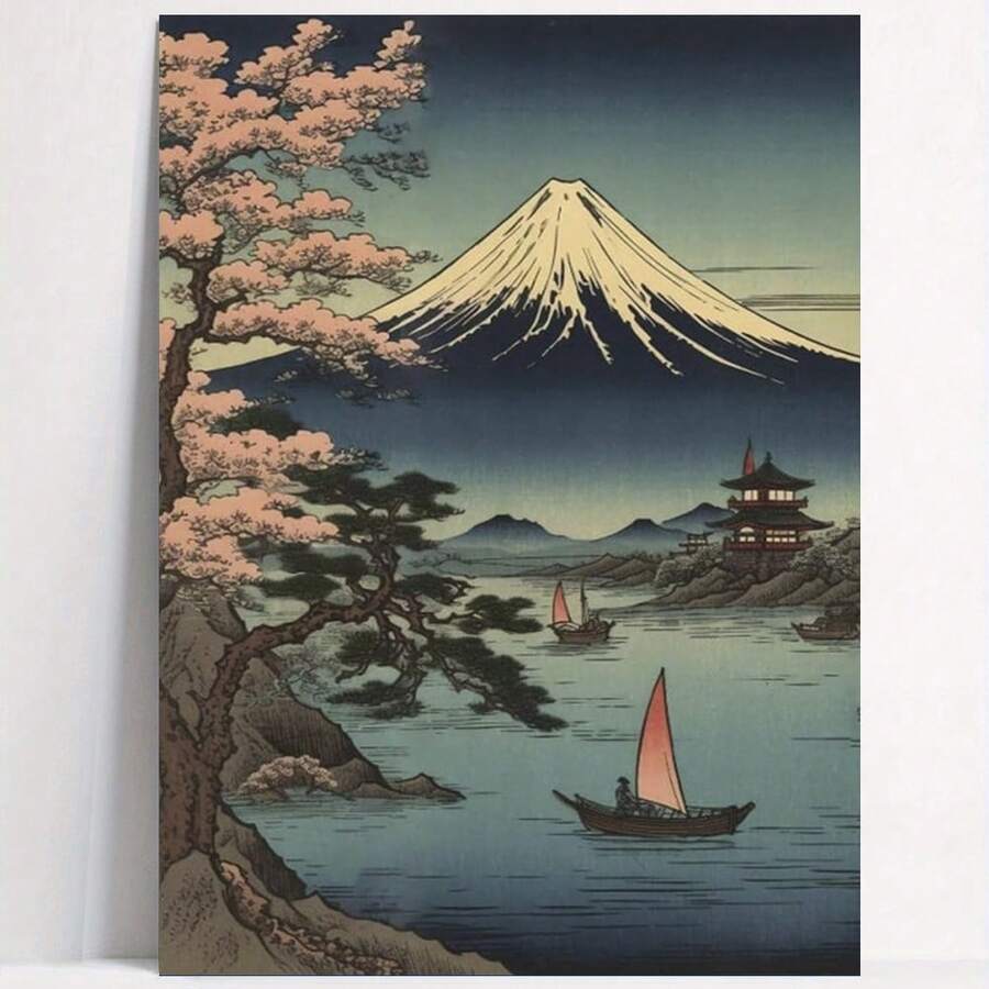 Framed Japanese Ukiyo-E Art Mount Poster - Decorat Wall Art For Room Decor