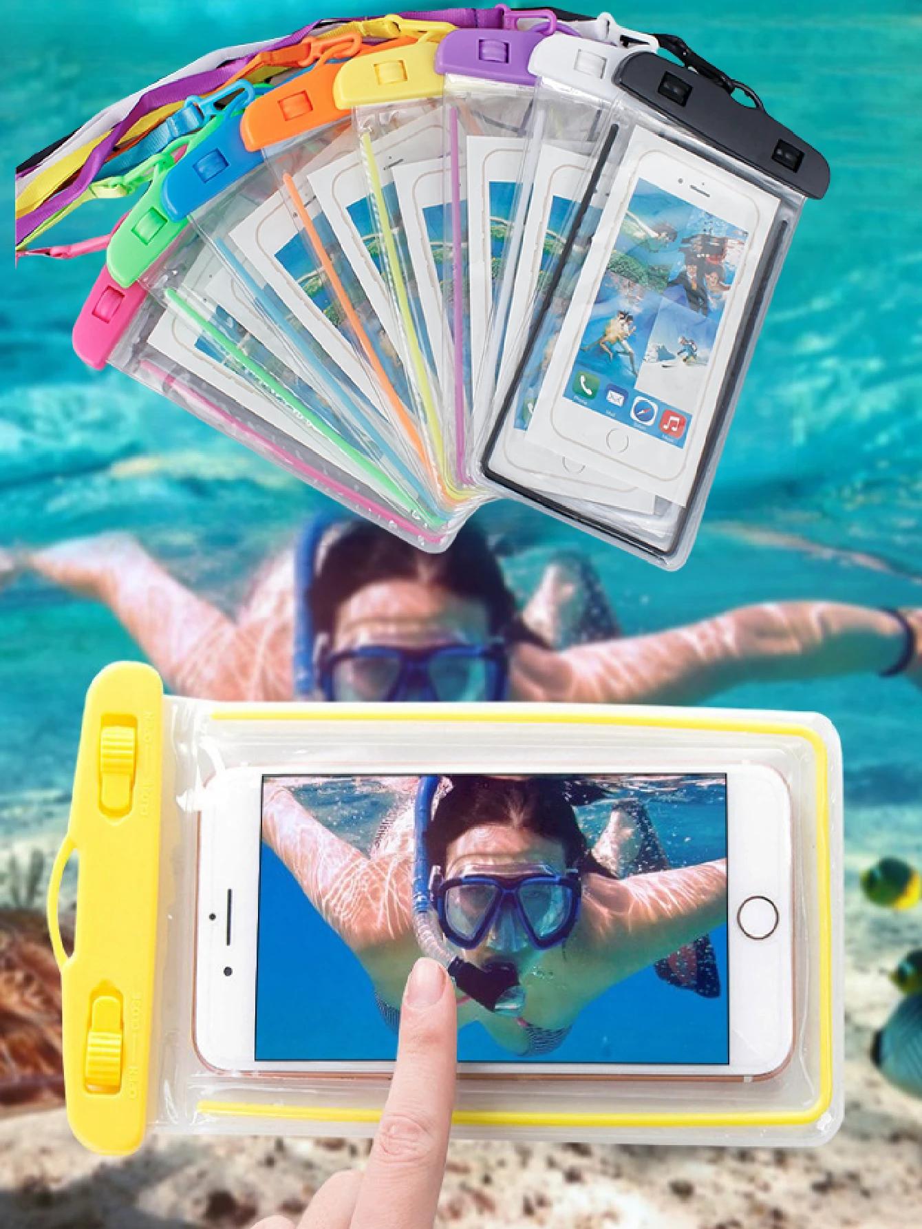 5pcs. Mobile Phone Waterproof Bag Can Touch Screen. Diving Kit Swimming Takeout Rider's Spa Dust Bag Waterproof Phone Case.
