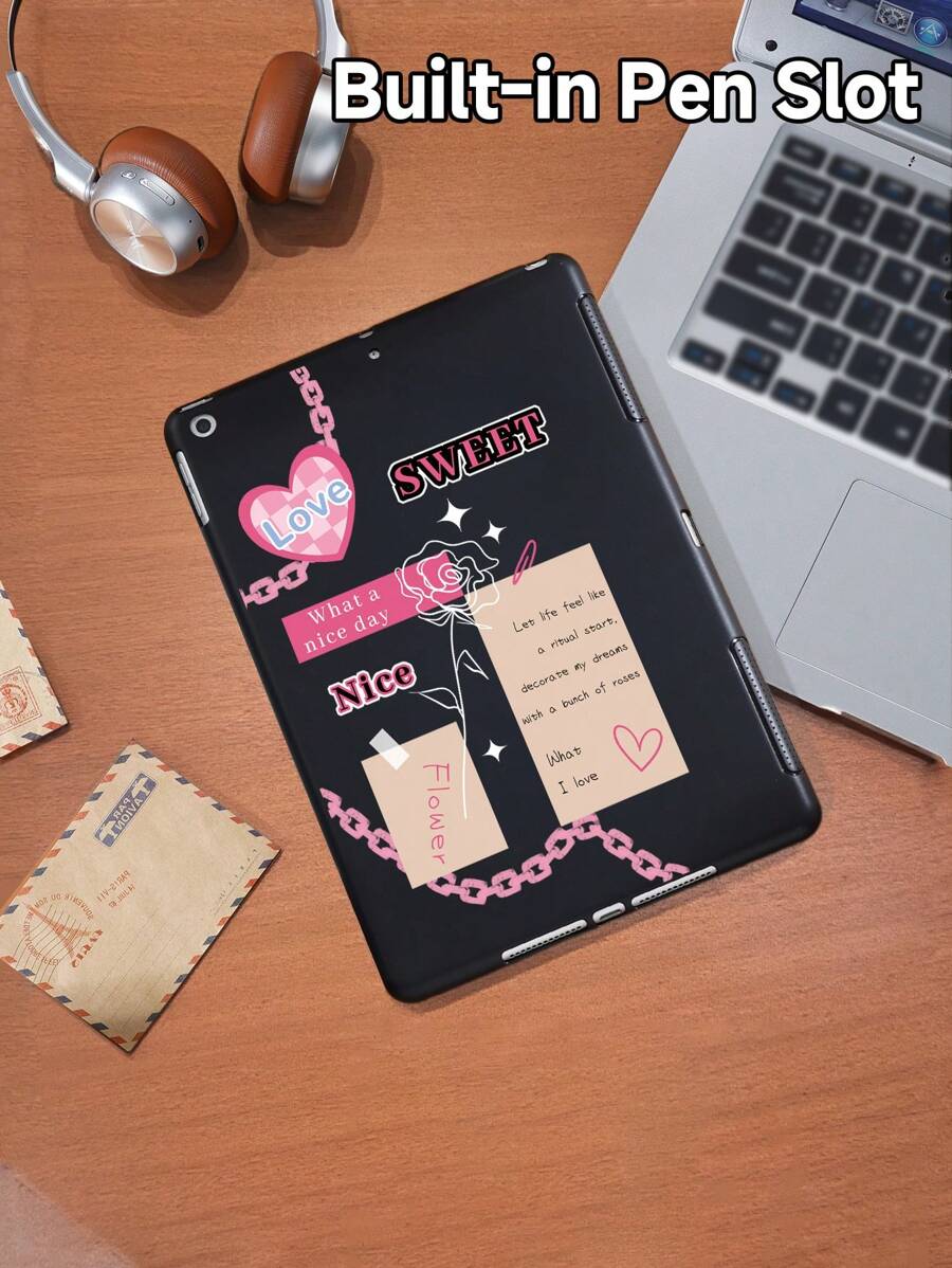Funda protectora con diseño de mariposa y ranura para lápiz compatible con iPad de 10.a gen, iPad Air de 4.a/5.a gen de 10,9 pulgadas, compatible con Samsung Tab A7 Lite de 8,7" y Galaxy Tab A7 de 10,4 pulgadas, con protección anti-caída en las cuatro esquinas y agarre de una sola mano