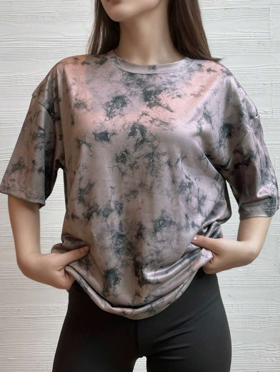 Women Oversized T Shirts Loose Fit Crew Neck Short Sleeve MovementTops Casual Blouse Y2K 2024 Basic Tee