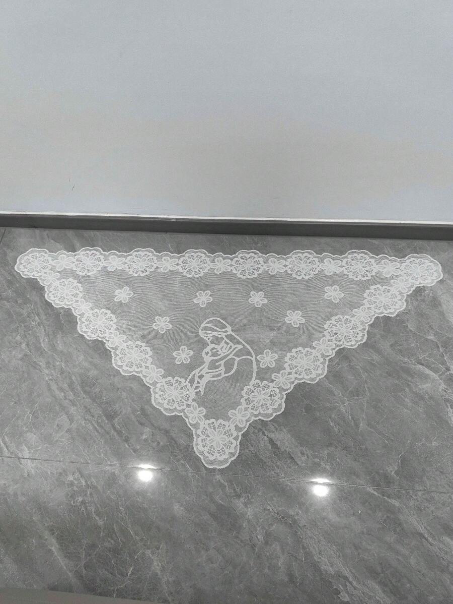 1 pezzo di tessuto con pizzo color avorio, dimensioni 128cm*65cm, adatto per cappelli, elementi decorativi, paralumi, tovaglie, gonne per abiti, accessori per capi di abbigliamento