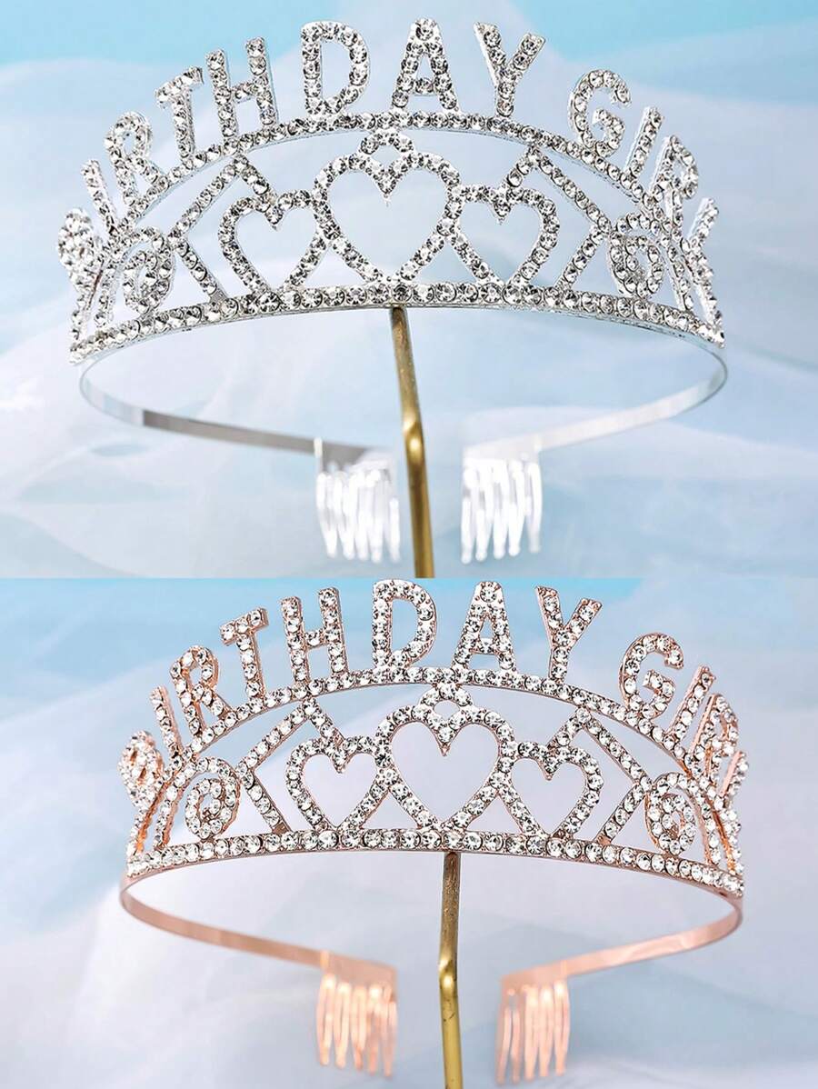 1pc Minimalist Headpiece Crown Design Hair Accessory, Elegant Princess Headband Headpiece, Stylish Crown Hair Adornment For Women, Suitable For Weddings, Galas, Birthday Parties, Photo Shoots - Alloy Diamond Crown, Events & Cosplay Accessories
