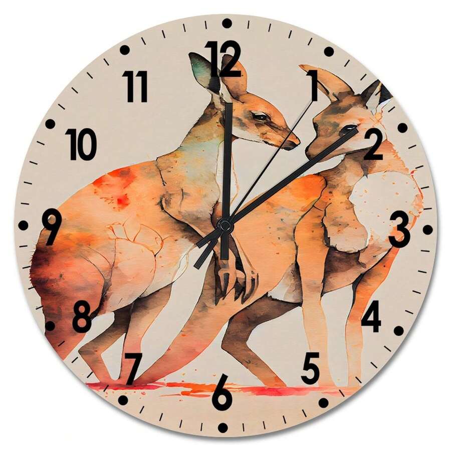 Wedding Kangaroo Couple, Living Room Wall Clock, Modern Art Wall Decor, Bedroom Decor And Accessories, Novelty Birthday Gift For Parents