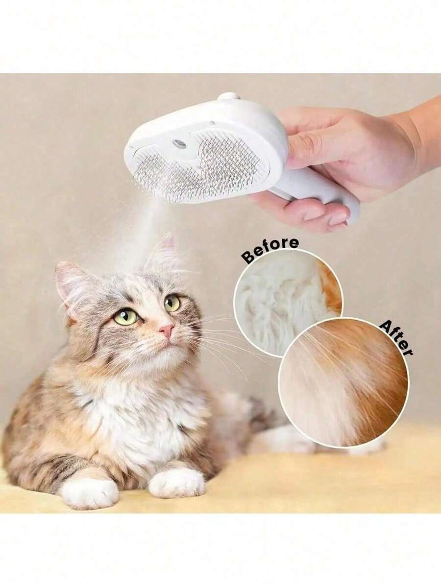 3 In 1 Steam Brush Spray Hair Combing USB For Pets Dogs Cats And Rabbits