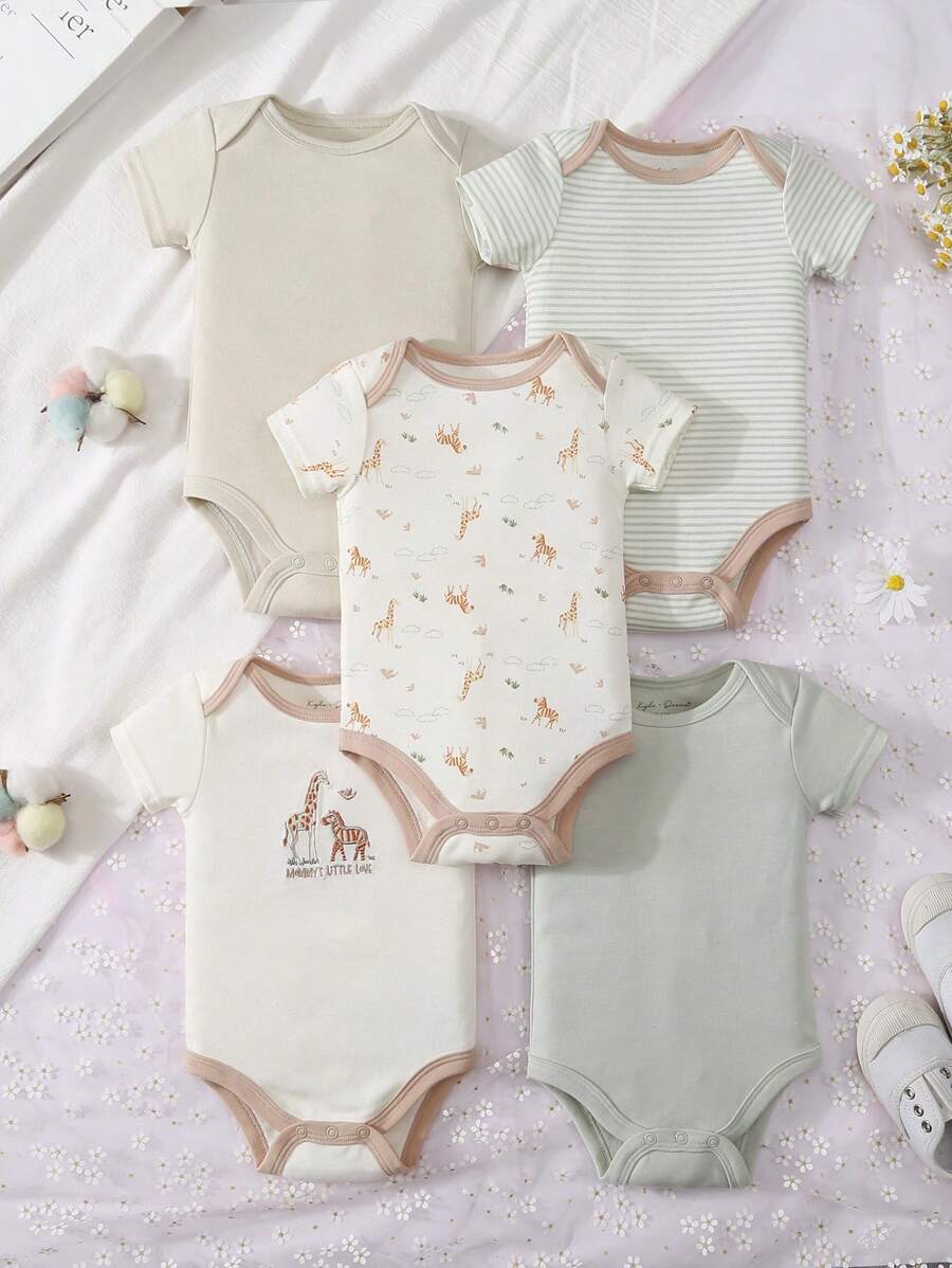 5 peças/conjunto infantil e infantil meninos casual desenho animado dinossauro estampado sem mangas macacão macacão