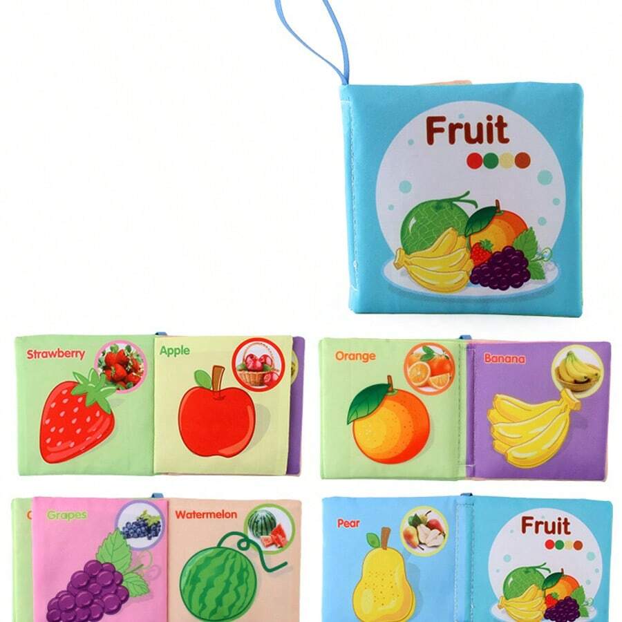 1pc Tear-Resistant Cloth Book With 3D Animal & Universe Early Education Recognition Crinkle Paper, English Enlightening Educational Toy