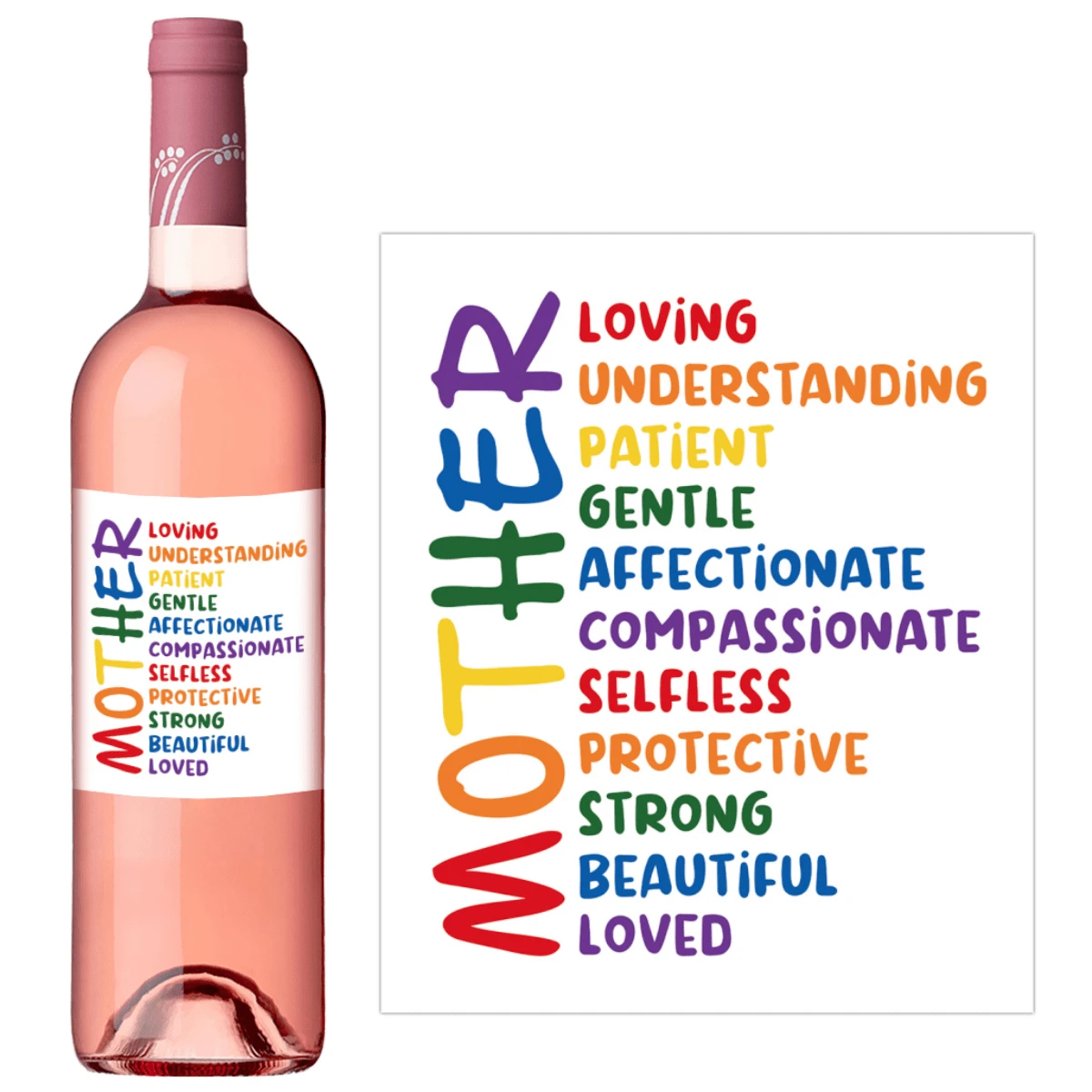 4pcs Mother Meaning Wine Bottle Labels, Mother's Day Wine Bottle Stickers, Birthday Wine Labels, Self-Adhesive Decals For Champagne Bottles, Perfect For Party Favors & Decorations