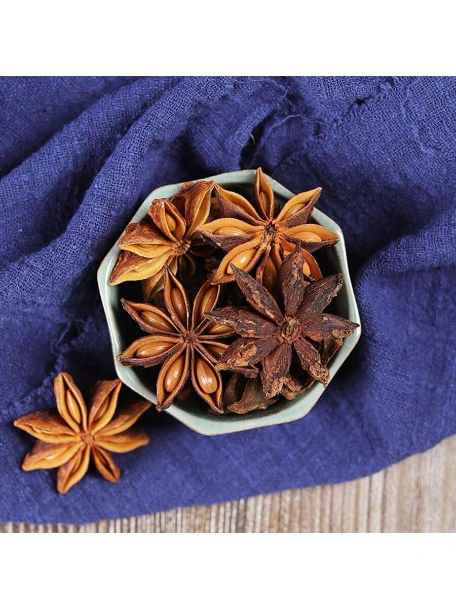 1pc 50g Dried Star Anise Spice, Suitable For Aroma Candle Making And Decoration With Dried Star Anise And Fennel Essential Oils As Fragrance Accessories For DIY Fragrance Usage For Removing Odor And Adding Fragrance In Rooms/Kitchens, Decorations, Festivals, Sichuan Pepper Seasoning, Suitable For Removing Odors And Decoration Packages In Vehicles