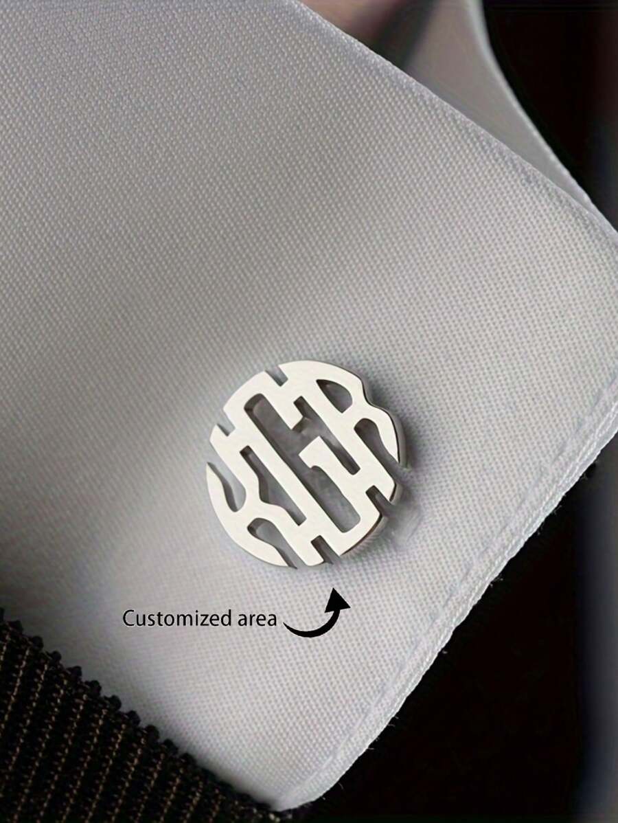 Personalisierte runde verschränkte Buchstaben Manschettenknöpfe, individuell mit 1-3 Buchstaben beschriftet, Edelstahl mit Platin-/Goldbeschichtung, Accessoire für Herrenanzug Hemd, geeignet für Hochzeit, Schmuck, Geschenk für Vater, Sohn, Freund - 1 Paar