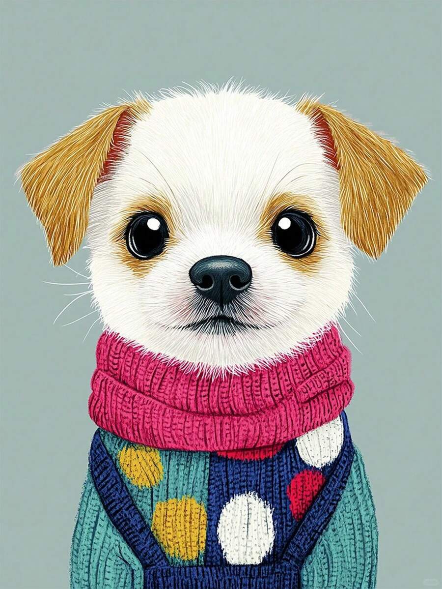 1pc DIY Diamond Painting Rhinestone Embroidery Animals Dogs Home Decor Full Drill 11.8*15.7in