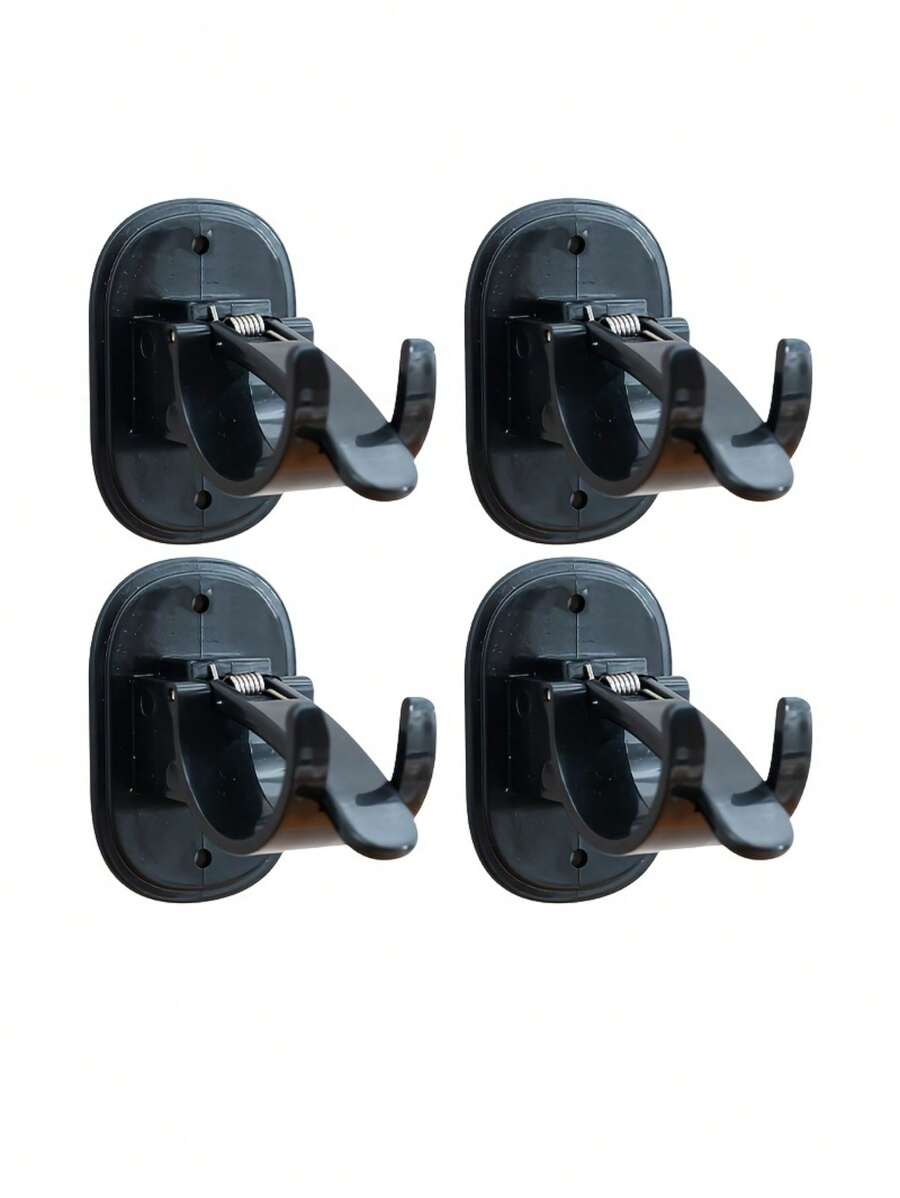 4pcs/Pack Upgraded No-Drill Curtain Rod Brackets, Self-Adhesive Adjustable Curtain Rod Hooks, Suitable For Bathroom, Bedroom, Living Room, Kitchen (Black), Christmas/Halloween Gift Decor Mother's Day Flowers, Personalized Gifts For Mom, Last Minute Gifts, Mother's Day Ideas, Mothering Sunday Gifts, Handmade Cards For Mum, Best Mother's Day Gifts Under $50 Home Bathroom Decor Bathroom Accessories Back To School