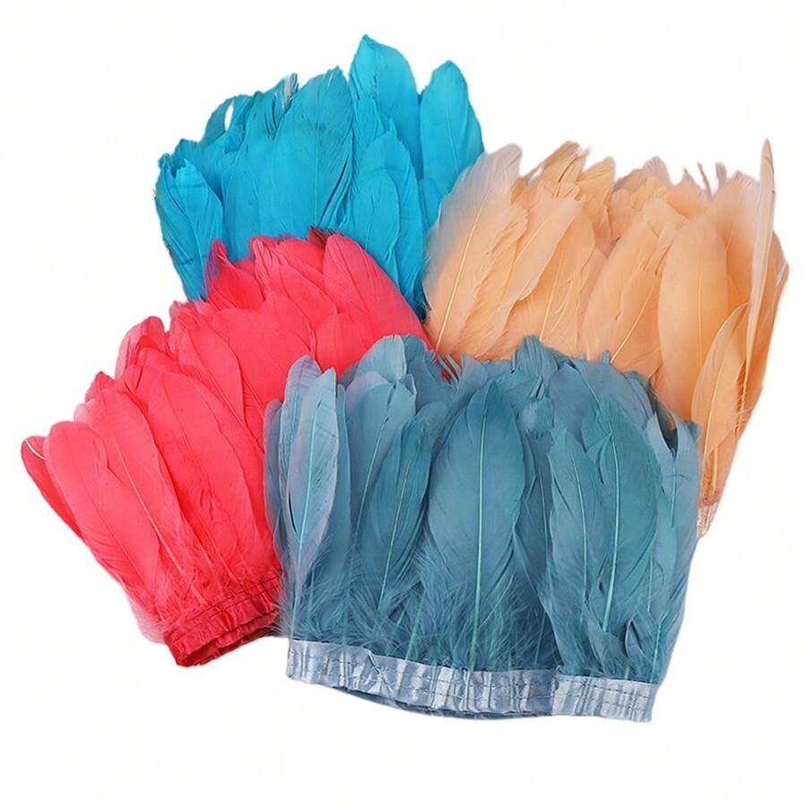 1M 15-20cm Plumas de ganso artificiales para coser en adornos, flecos, ropa, manualidades, diademas, decoración de boda, suministros de artesanía