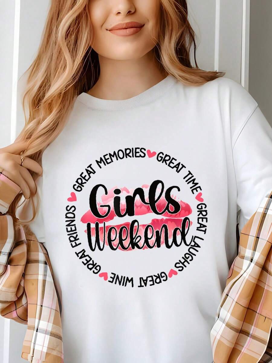 Great Girls Weekend Girls Weekend Getaway T-Shirt - Lightweight & Breathable Spring & Summer Wear - Casual Short Sleeve 100% Cotton T-Shirt For Style And Comfort