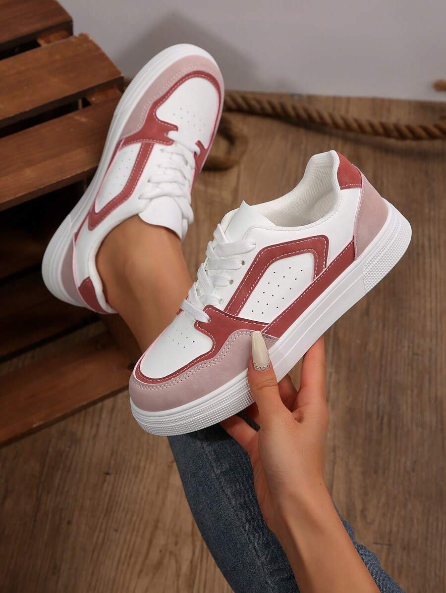 2025 Spring New Women White Skateboard Shoes, Fashion Versatile Breathable Sneakers, Casual Shoes, Korean Style, Ins Vogue