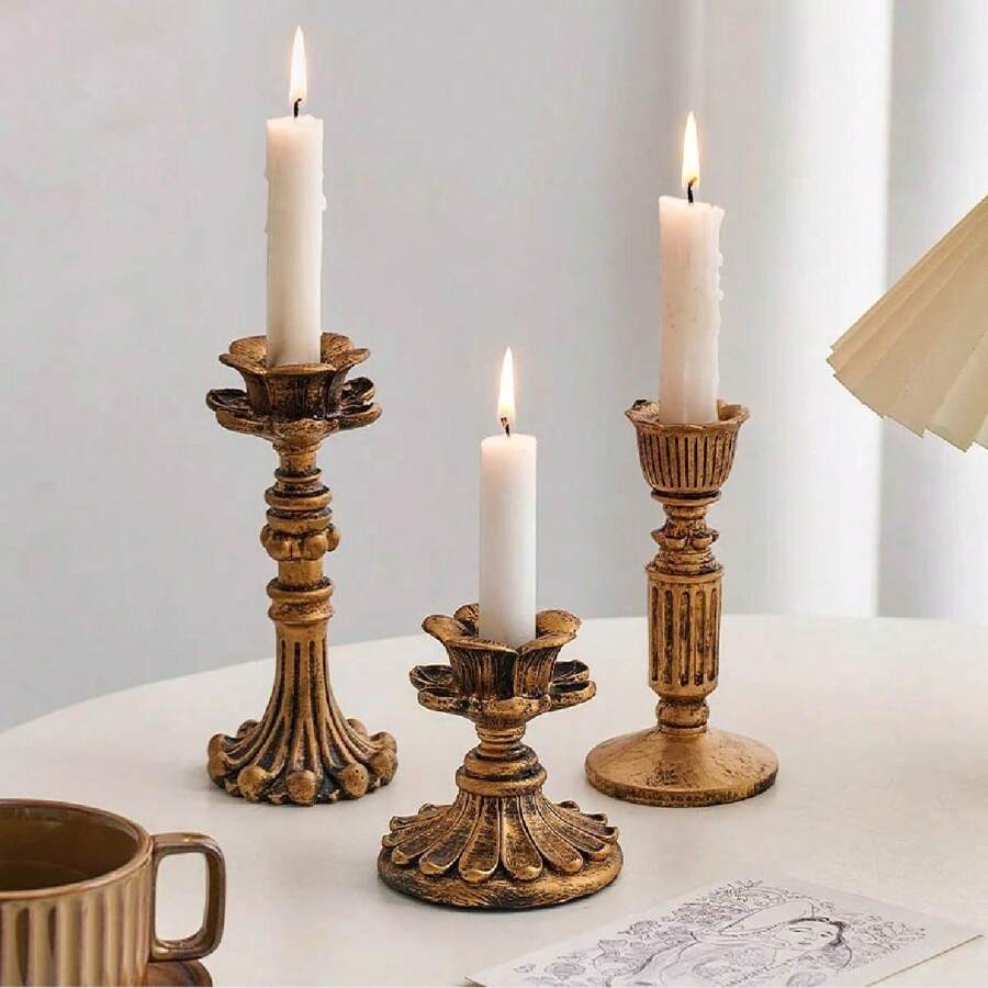 1pc Candle Holders Decor For Table Resin Christmas Tree Decorations New Year Gift Home Decor Center Of Wedding Tables Stick Stand Ornaments Candlestick (Green Christmas Tree Candle Holder )