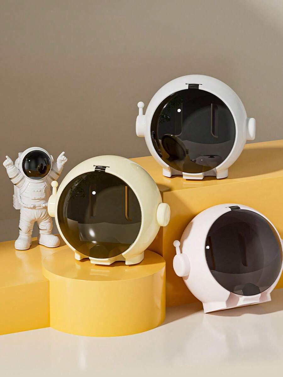 1pc-No-Drill Bathroom Toothbrush Holder, Creative Cute Rinse Cup Storage Rack, Astronaut Shape Waterproof Toothbrush Organizer, Adorable Bathroom Storage Shelf