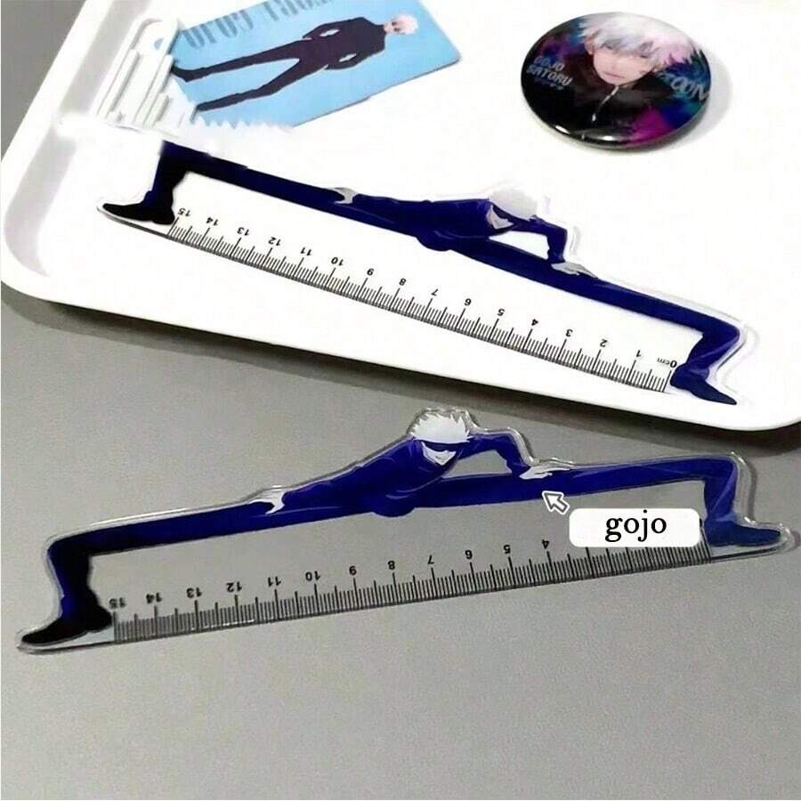 Jujutsu Kaisen 1pc Jujutsu Kaisen Ruler, Gojo Satoru Anime Stationery Ruler, 15cm Length,School Supplies,Back To School