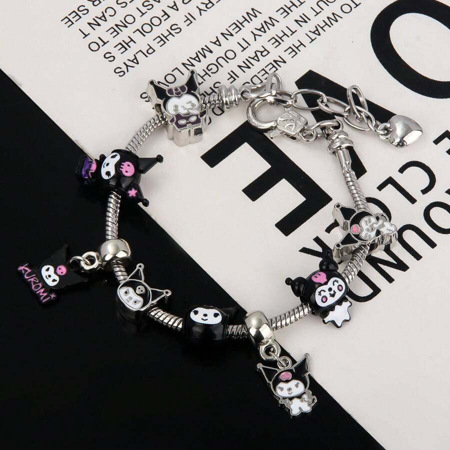 Sanrio 1 pièce Set de bandana et bracelet à breloques Kuromi et Mélodie magique de Sanrio