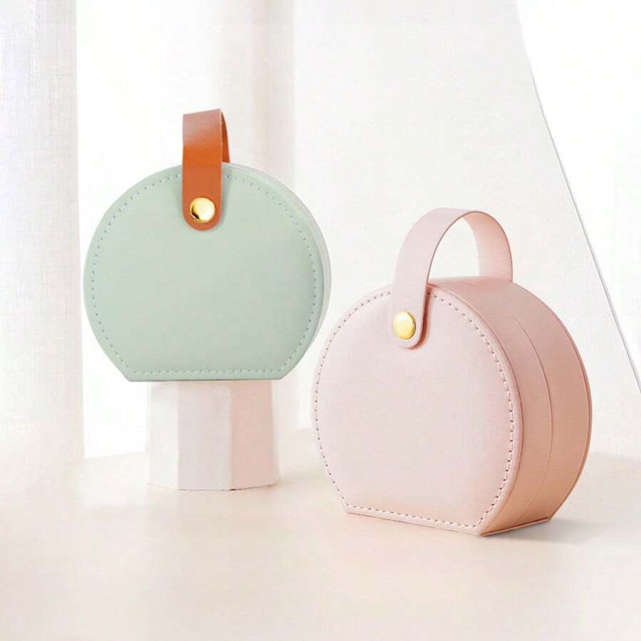 1 Piece PortableJewelry Box Pink For Women, Small Travel Jewelry Organizer With Zipper, Mini Elegant Storage Case For Earrings Rings Necklaces Bracelets, Compact Makeup Pouch, Dorm Essentials, School & Travel Must Haves