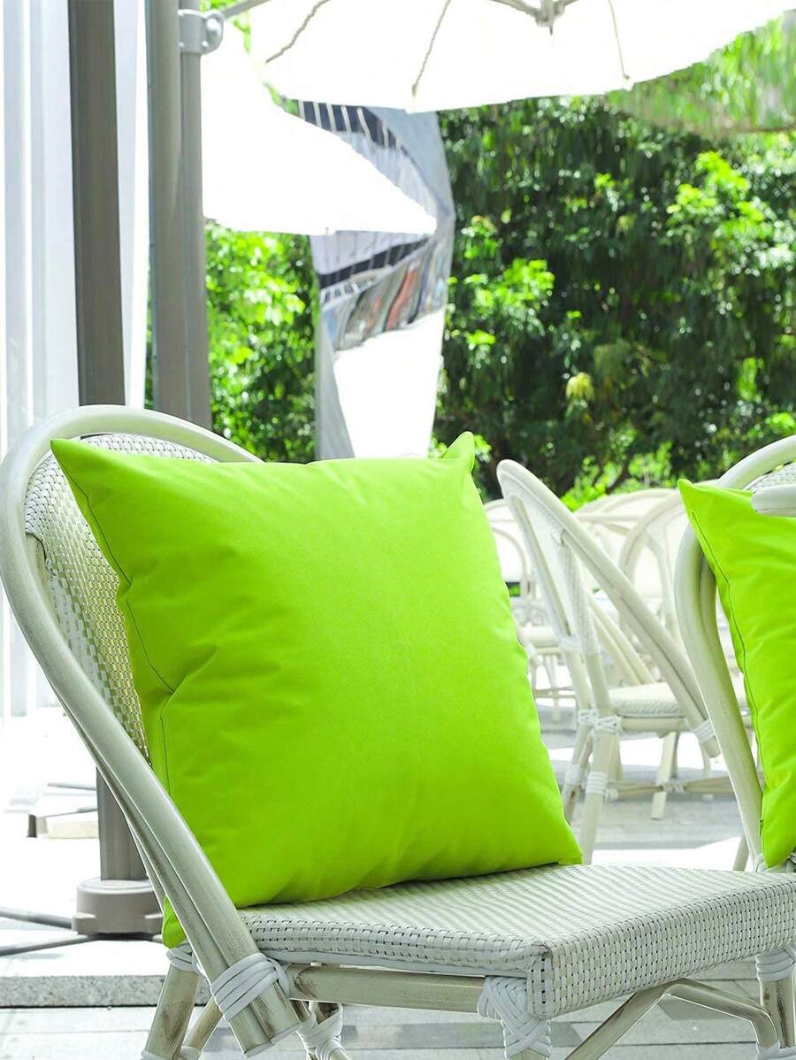 2 pièces/set Housses de coussin de jet imperméables de couleur bonbon, convient pour le jardin, la piscine, les coussins de chaise de patio, vert