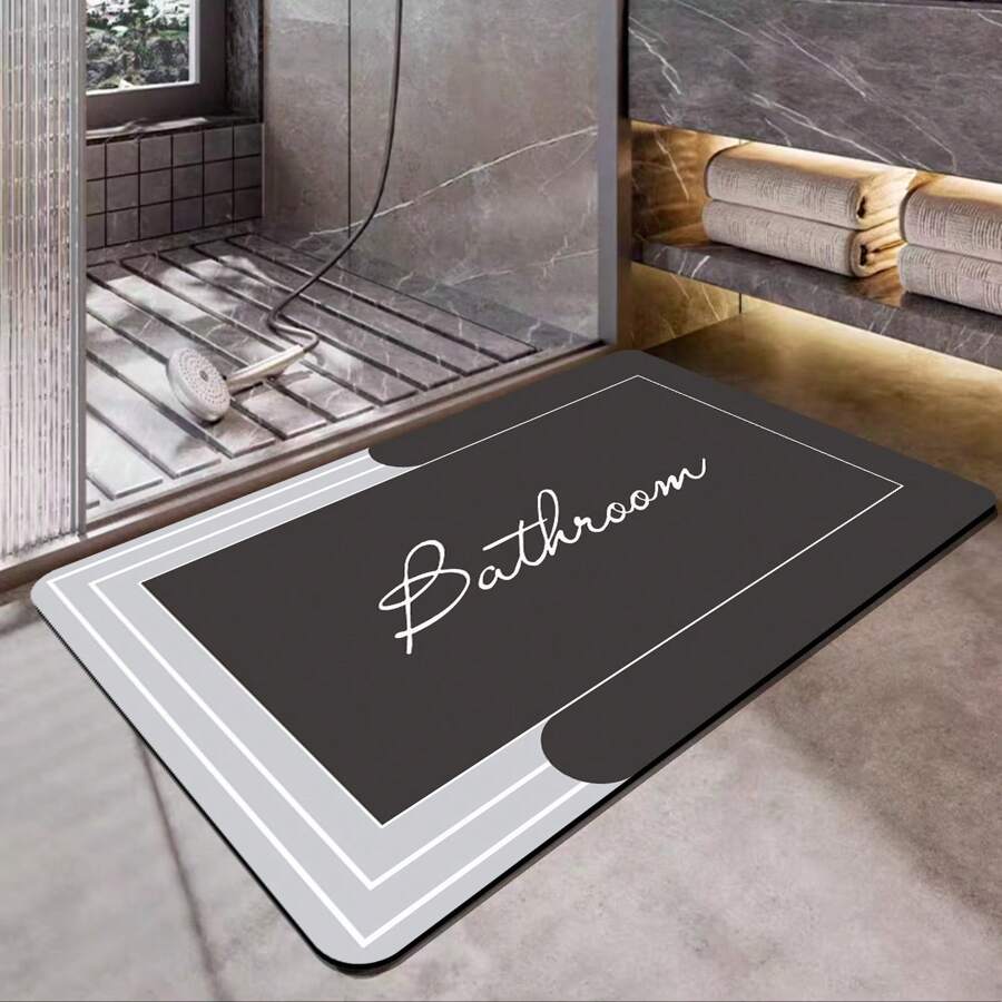 1pc Quick-Dry Bathroom Mat Bath Rug Mat - Non-Slip, Absorbent Diatom Mud Floor Rug With Geometric Design For Shower & Entryway Bathroom Rug Bathroom Floor Mat E Suitable For Family Living Room Kitchen Bedroom Farmhouse Kitchen Father's Day Mother's Day Gift Home Bathroom Decor Floor Carpet Outdoor Rug Door Mat Fall Decor Bathroom Accessories Back To School