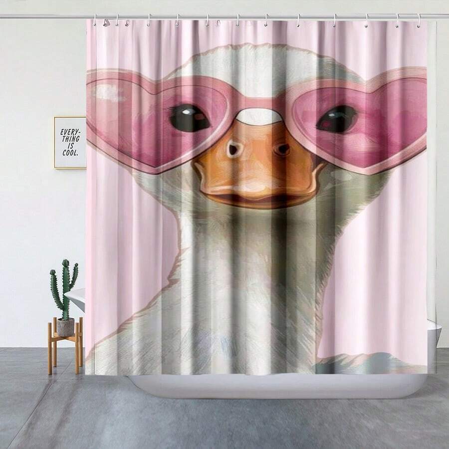 1PC Fun Animal Theme Shower Curtain Set In Blue Green Blue, Waterproof Fabric Shower Curtain, Duck, Cat, Strawberry Cartoon, Bear Pattern Printed Bathroom Curtain Decoration (Multi Color, 180cm X 180cm) Mother's Day Flowers, Personalized Gifts For Mom, Last Minute Gifts, Mother's Day Ideas, Mothering Sunday Gifts, Handmade Cards For Mum, Best Mother's Day Gifts Under $50