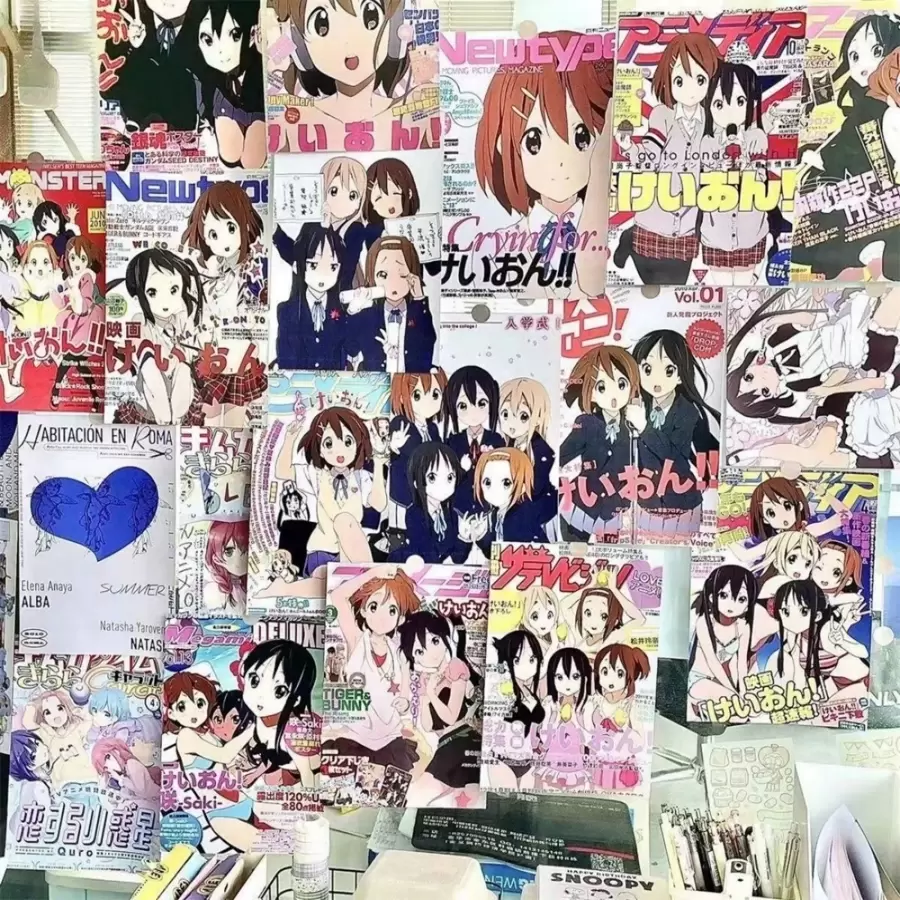 6pcs/Pack Anime2D Cartoon Girl Poster, Can Be Pasted On Wall, Bedroom, Home Decoration