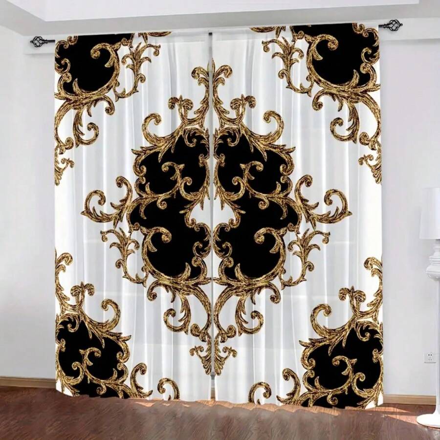 2 piezas Cortinas con estampado digital de tótem estilo bohemio, cortinas impresas de alta definición con ojales para barras, fácil de instalar y limpiar, adecuadas para dormitorio, sala de estar, decoración del hogar