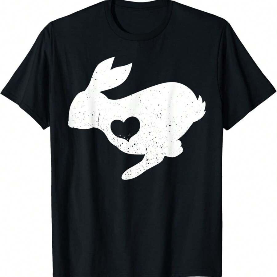 Love Bunny Heart Funny Easter Day Rabbit Graphic T-Shirt