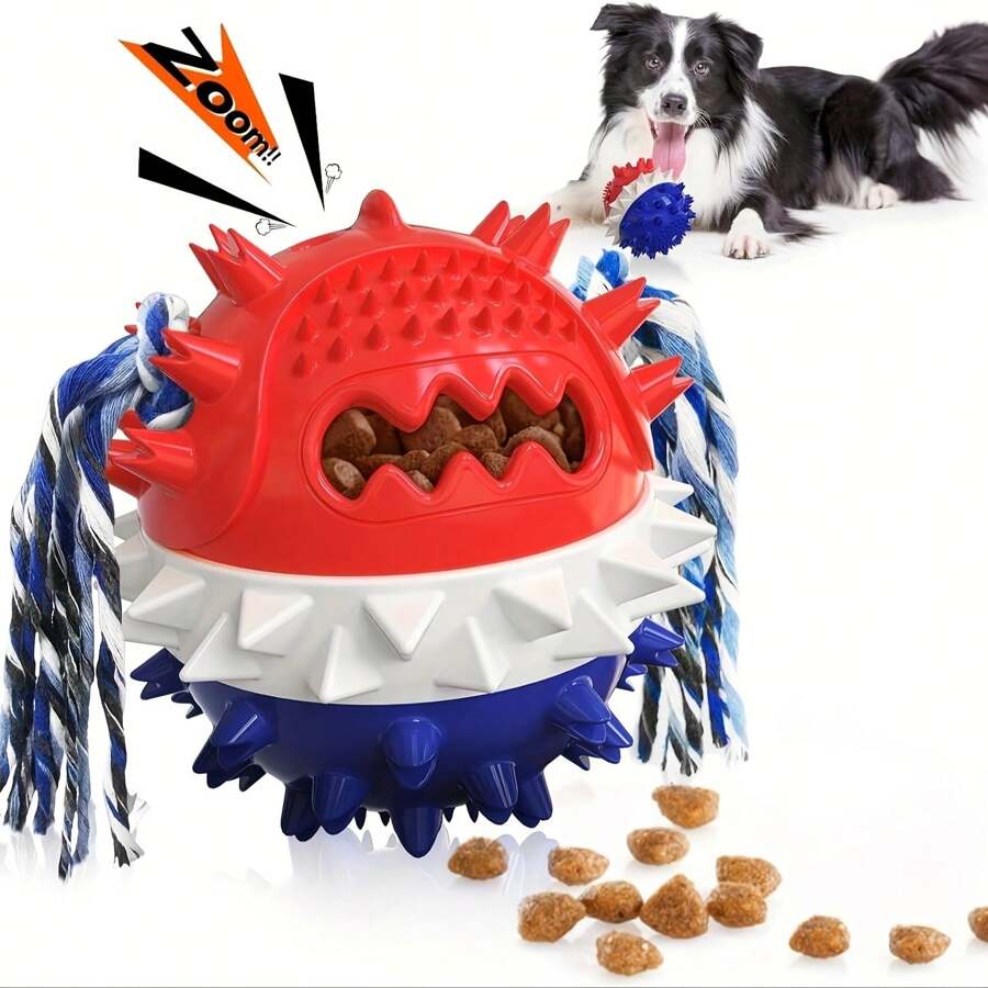 Squeaky Interactive Dog Toys For Aggressive Chewers, Tough Dog Chew Toys To Keep Them Busy With Treat Dispensing, Indestructible Dog Toy For Large Medium Dogs, Dog Toys For Boredom & Enrichment