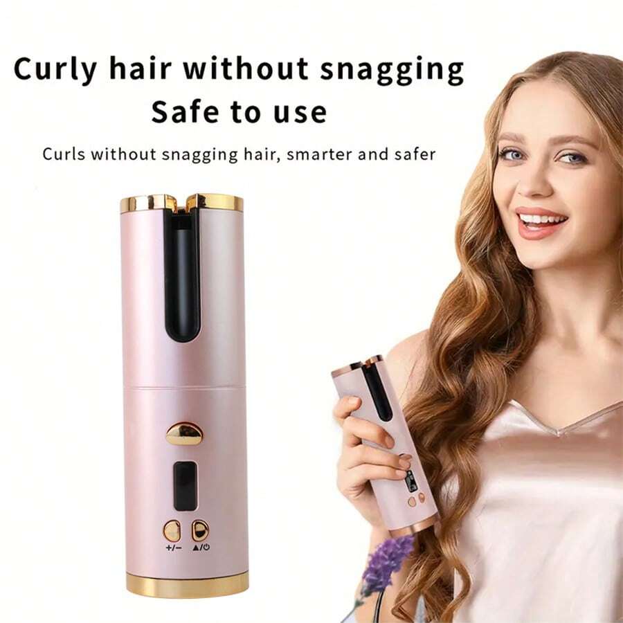 Automatic Curling Iron, Cordless Auto Hair Curler, Ceramic Rotating Hair Curler With 6 Temps & Timers, Portable Rechargeable Curling Wand, Auto Shut-Off, Fast Heating Iron For Styling