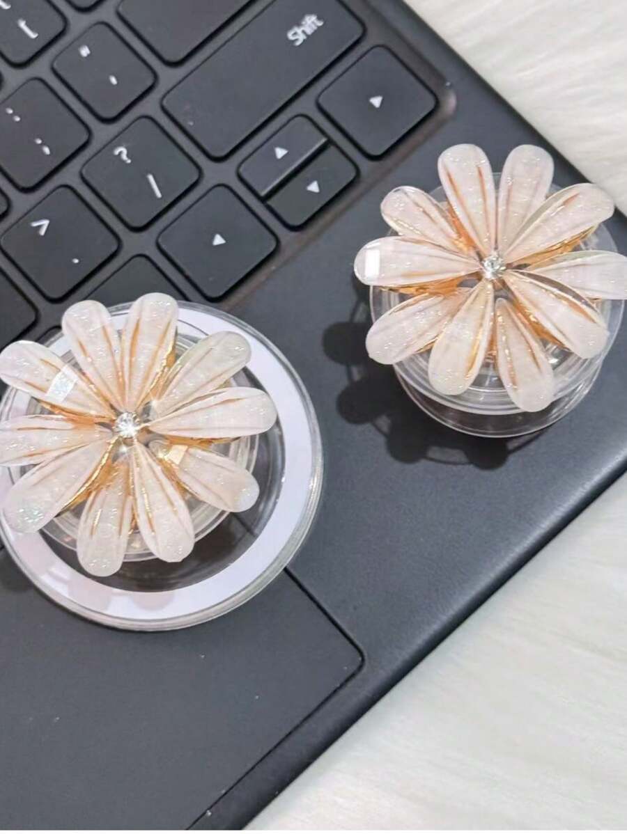 Mobile Phone Magnetic Holder, Flower Pattern Slouchy Holder Mobile Phone Holder, Retractable And Reusable