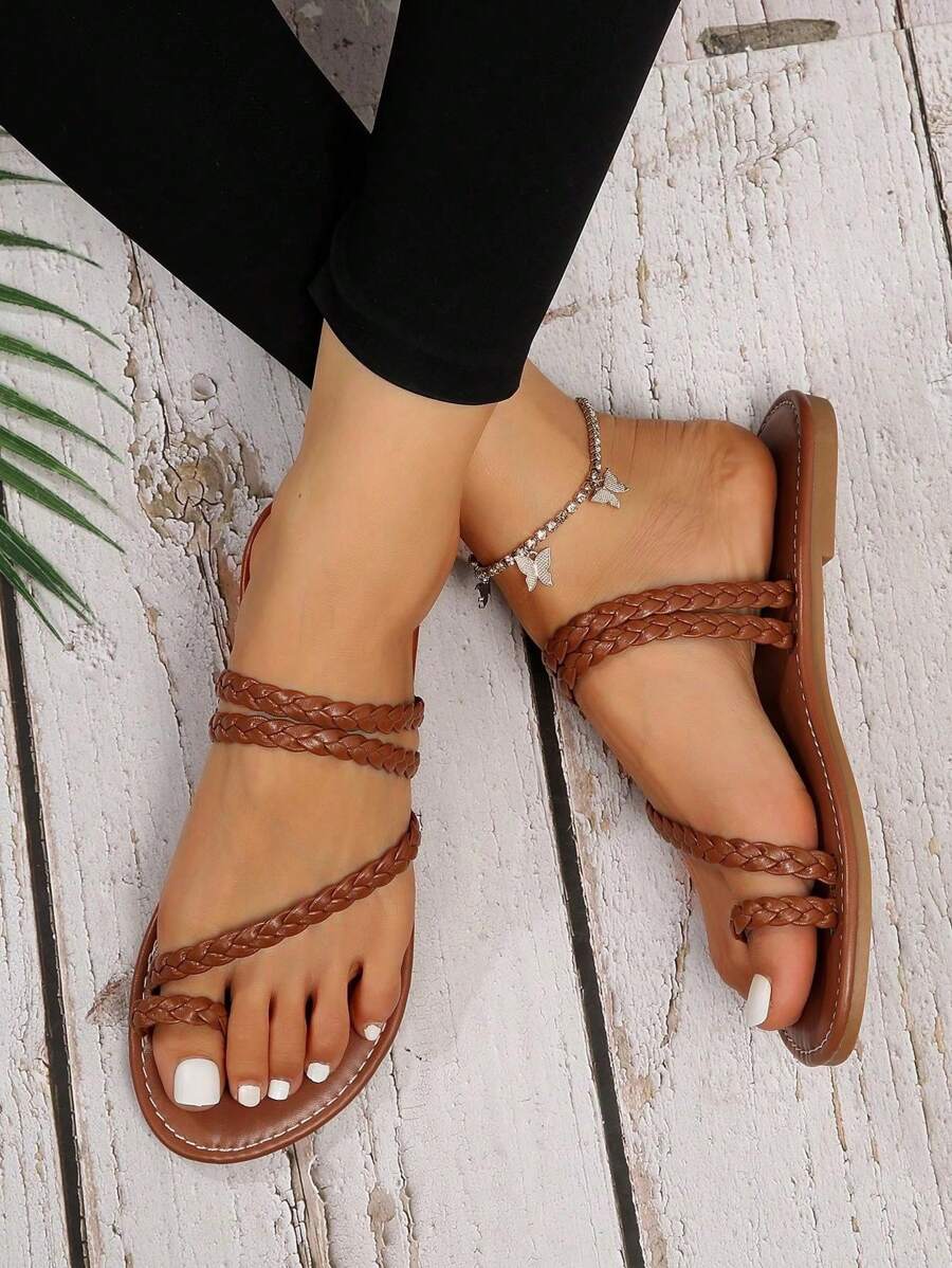 2025 New Summer Flat Sandals For Women, Casual Holiday Comfortable Lightweight Open Toe Flip Flops