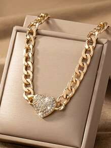 Collier clavicule coeur en or