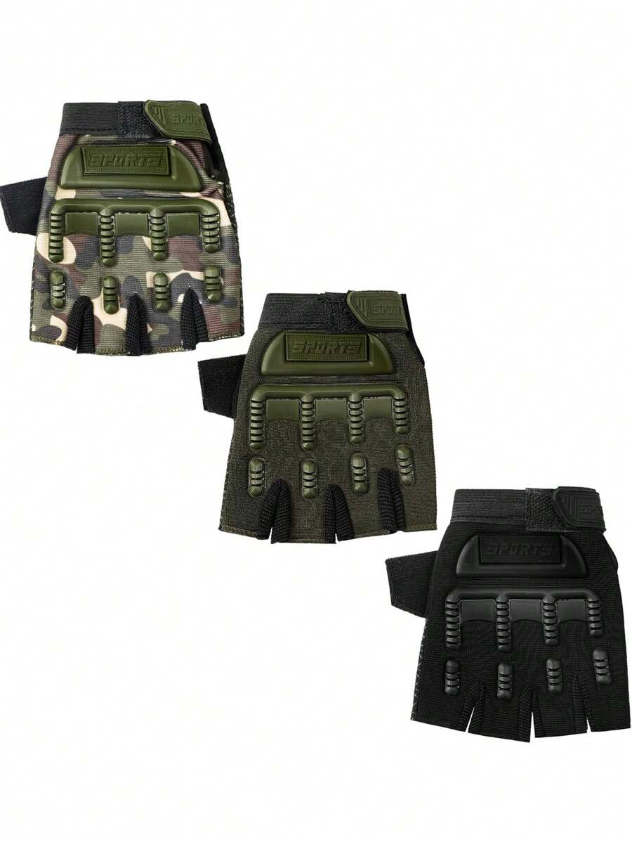 1 par de guantes para niños, guantes sin dedos a media para bicicleta, sin deslizamiento con gel, para bicicleta o motocicleta