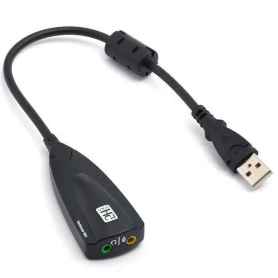 Externer USB Sound-Adapter 7.1 Adapter 5HV2 USB auf 3,5-mm-Klinke 3D-Kanal-Sound antimagnetisches Audio-Headset-Mikrofon für Laptop PC PS4