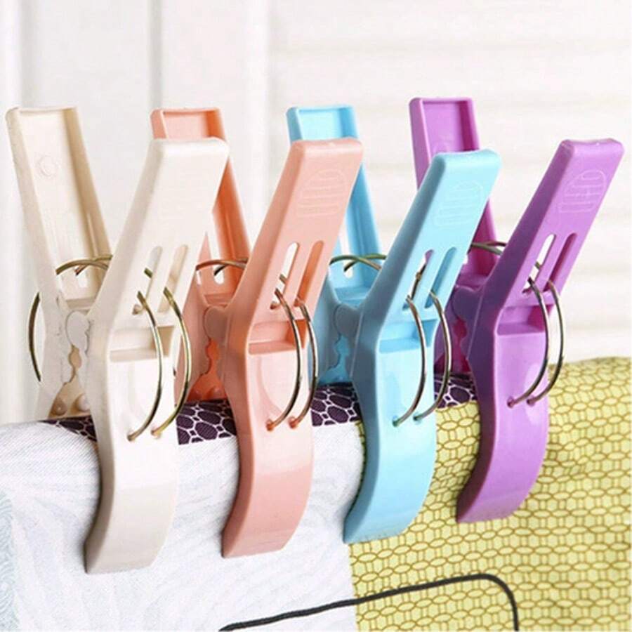 10 pièces Pinces/Épingles en plastique de haute qualité et robustes, Multi-Couleur Pinces à linge pare-vent pour sécher les couettes, serviettes, couvertures de plage, suspendre les vêtements