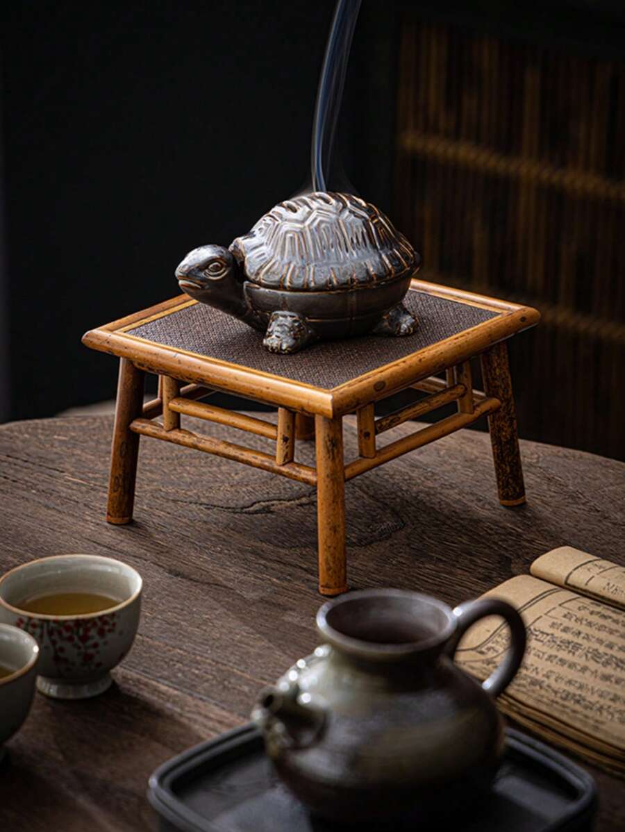 1pc Vintage Turtle Shaped Ceramic Incense Burner, Aromatic Art Decor For Tea Room, Bathroom, Living Room, Suitable For Incense Burning Gifts Birthday Graduation