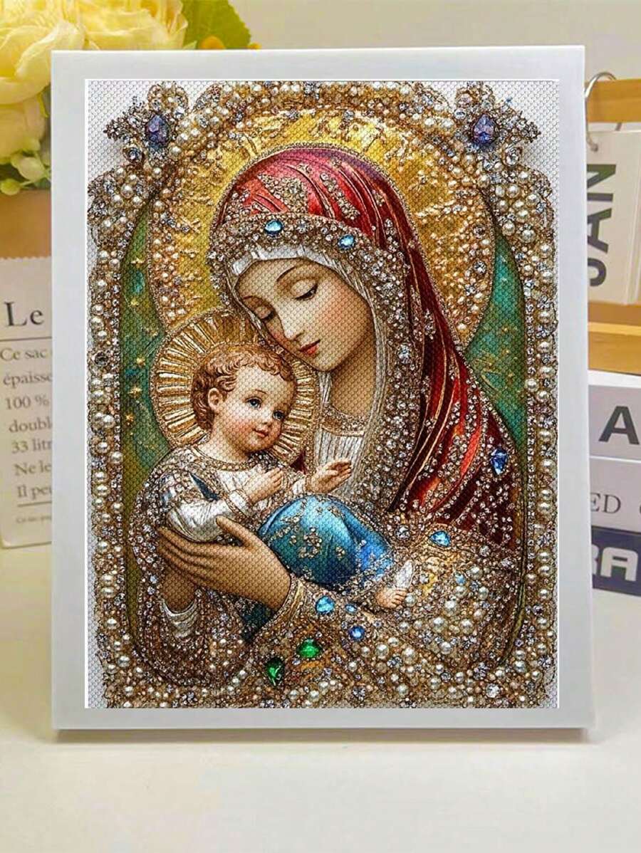 1 Pieza Kit de Arte Diamante, Patrón Retro Adulto 5D Kit de Pintura de Diamante, Bordado de Punto de Cruz, Mosaico Bordado de Diamantes, Adecuado para Principiantes Adultos, Hermoso Alivio del Estrés Pintura de Diamantes Hecha a Mano, Taladro Completo Redondo Diamante Punto de Diamante DIY, Excelente para Decoración del Hogar y Decoración de Pared, Regalo de Año Nuevo Regalos Cumpleaños Graduación