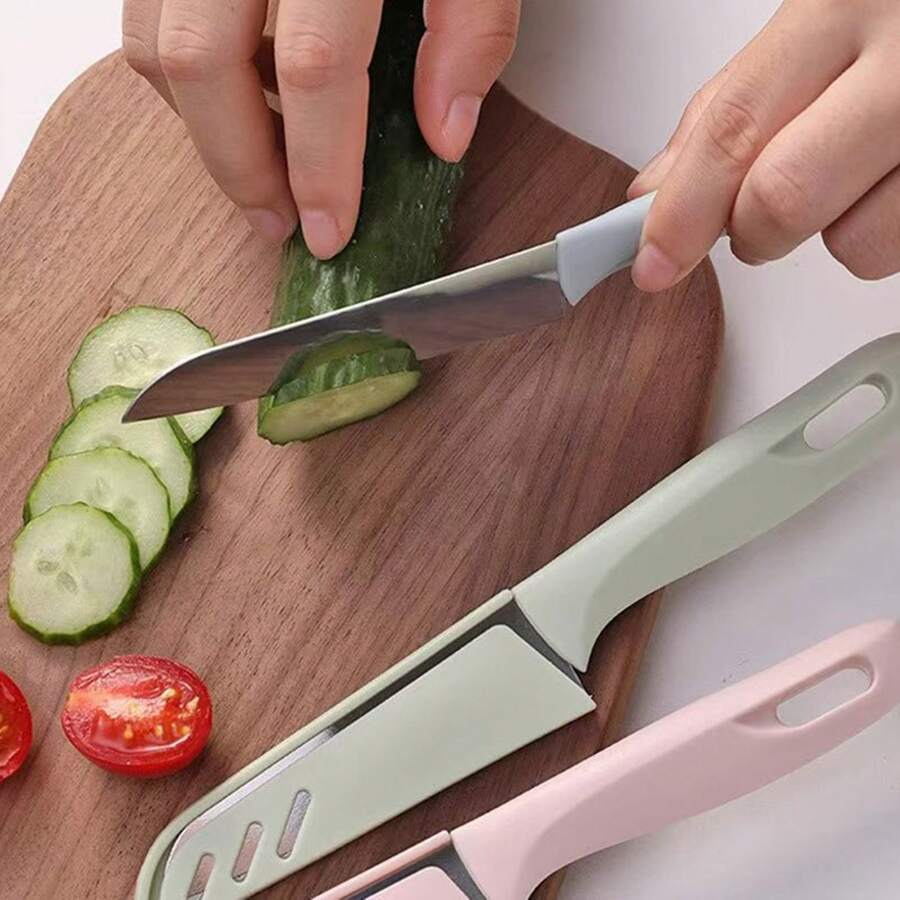 2 stuks dunschiller, een nieuw type scherp fruitmes met een beschermhoes, geschikt voor de meeste soorten groenten, fruit en vlees